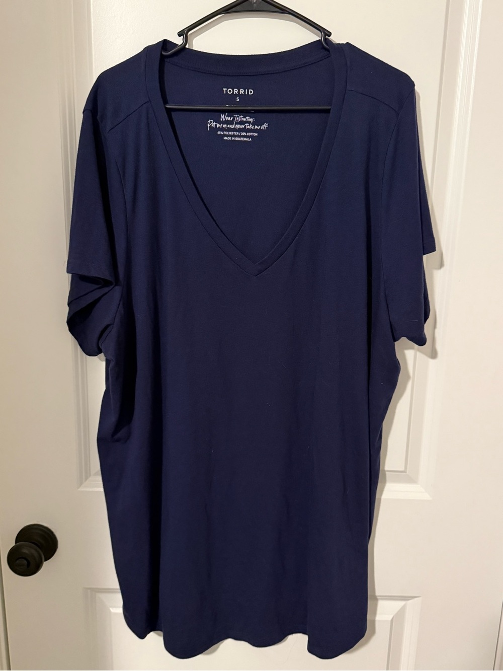 torrid Navy V-Neck Short Sleeve Tee